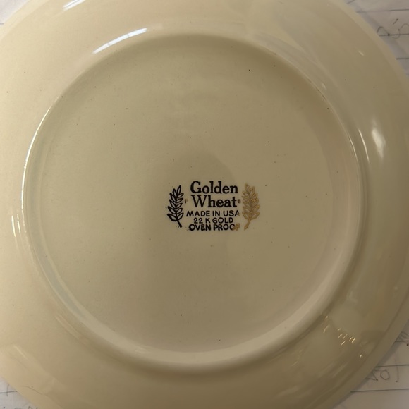 Golden Wheat Saucers, Made In The USA, 22 K Gold (5 Total) - Picture 9 of 9